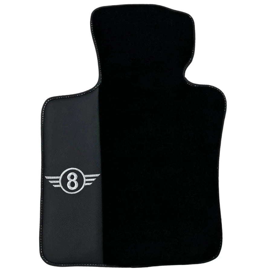 Black Floor Mats for Mini Countryman F60 Hybrid (2020-2023) with Leather - AutoWin