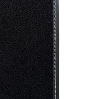 Black Floor Mats for Rolls Royce Cullinan 2018–2025 with Gray Leather Borders