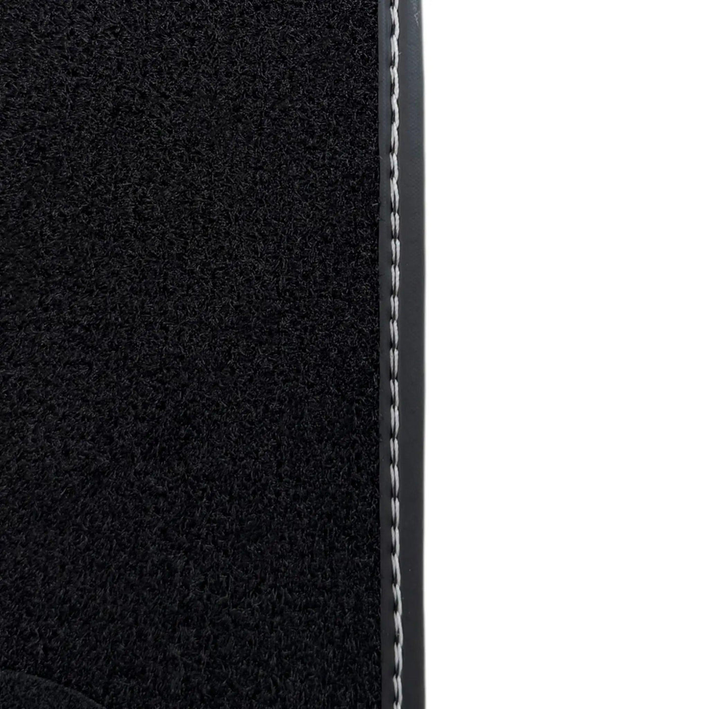 Black Floor Mats for Rolls Royce Ghost Series I 2010-2020 with Gray Leather Borders