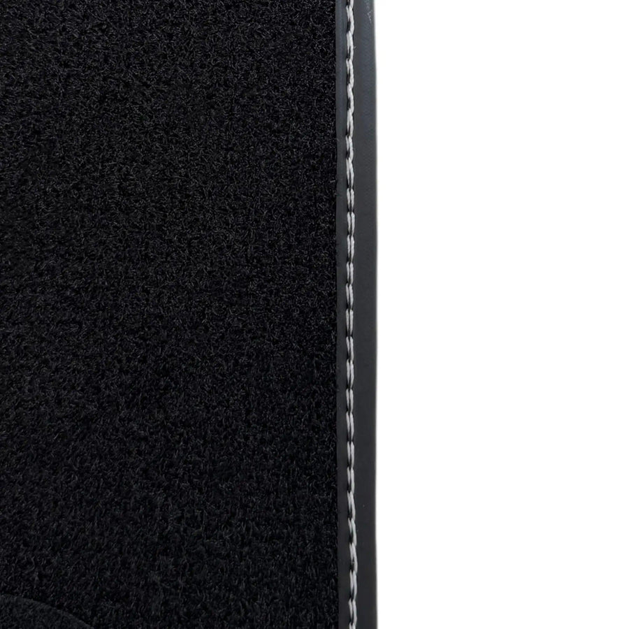 Black Floor Mats for Rolls Royce Ghost Series II 2021-2024 with Gray Leather Borders