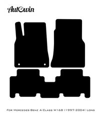 Black Leather Floor Mats For Mercedes Benz A-Class W168 (1997-2004) | ER56 Design - AutoWin