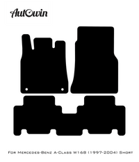 Black Leather Floor Mats For Mercedes Benz A-Class W168 (1997-2004) | ER56 Design - AutoWin