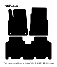 Black Leather Floor Mats For Mercedes Benz A-Class W168 (2001-2004) | ER56 Design - AutoWin