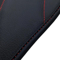 Black Leather Floor Mats For Mercedes Benz A-Class W177 Hybrid (2019-2023) | ER56 Design - AutoWin