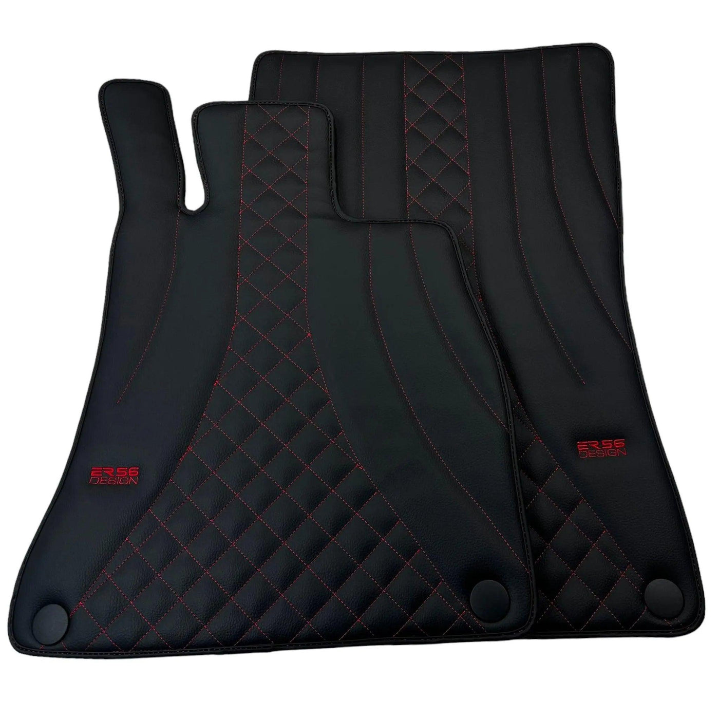Black Leather Floor Mats For Mercedes Benz CL-Class C216 Coupe (2006-2013) | ER56 Design - AutoWin