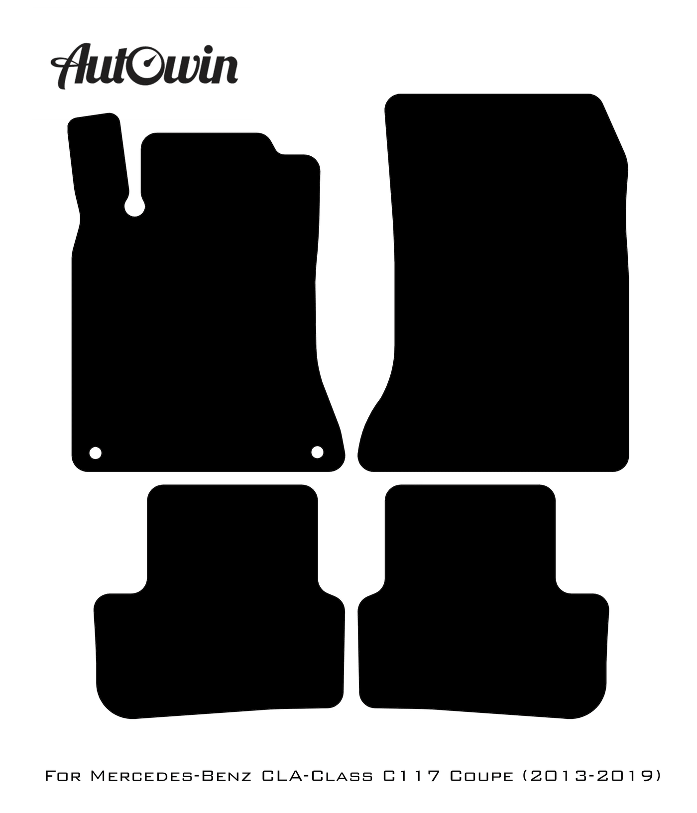 Black Leather Floor Mats For Mercedes Benz CLA-Class C117 Coupe (2013-2019) | ER56 Design - AutoWin