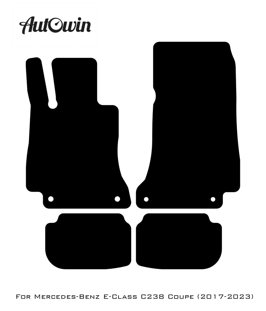 Black Leather Floor Mats For Mercedes Benz E-Class C238 Coupe (2017-2023) | ER56 Design - AutoWin