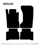 Black Leather Floor Mats For Mercedes Benz E-Class S211 Estate 4Matic (2003-2009) | ER56 Design - AutoWin