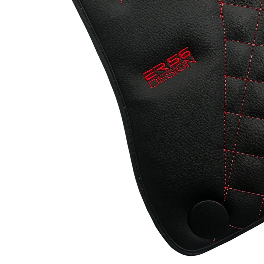 Black Leather Floor Mats For Mercedes Benz E-Class S213 Estate (2016-2020) | ER56 Design - AutoWin