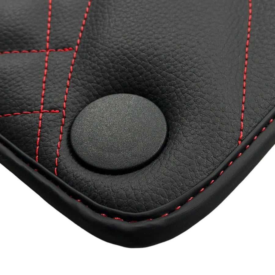 Black Leather Floor Mats For Mercedes Benz E-Class S213 Estate (2016-2020) | ER56 Design - AutoWin