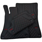 Black Leather Floor Mats For Mercedes Benz E-Class S213 Estate (2020-2023) Hybrid | ER56 Design - AutoWin
