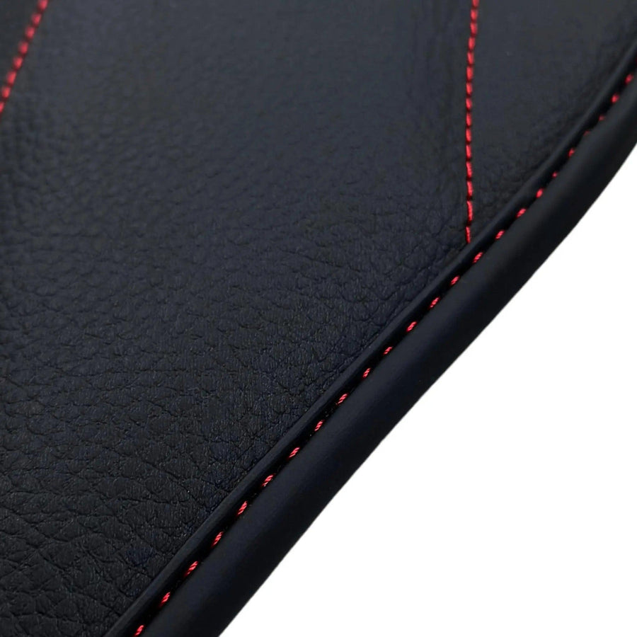 Black Leather Floor Mats For Mercedes Benz E-Class W213 Sedan (2020-2023) | ER56 Design - AutoWin