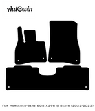 Black Leather Floor Mats For Mercedes Benz EQS-Class X296 (2022-2023) | ER56 Design - AutoWin