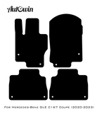 Black Leather Floor Mats For Mercedes Benz GLE-Class C167 Coupe (2020-2023) | ER56 Design - AutoWin