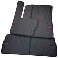 Black Leather Floor Mats for Mercedes-Benz G Class W461 (1979-2008) ER56 Design - AutoWin