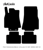 Black Sheepskin Floor Mats For Mercedes Benz A-Class W169 (2004-2012) | ER56 Design - AutoWin