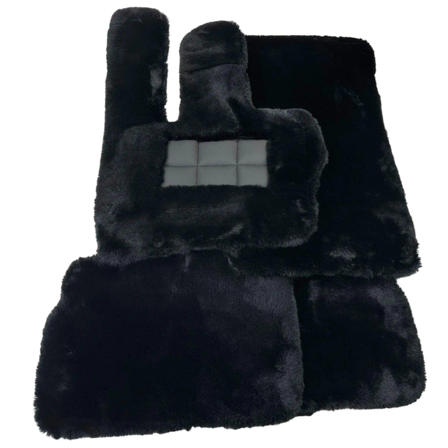 Black Sheepskin Floor Mats For Mercedes Benz A-Class W177 Hatchback Hybrid (2019-2023) | ER56 Design - AutoWin