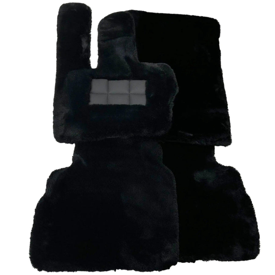 Black Sheepskin Floor Mats For Mercedes Benz A-Class W177 Hybrid (2019-2023) | ER56 Design - AutoWin