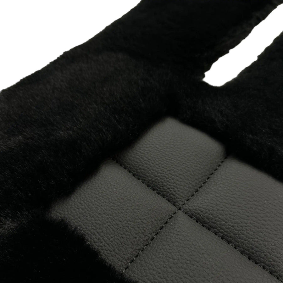 Black Sheepskin Floor Mats For Mercedes Benz A-Class W177 Hybrid (2019-2023) | ER56 Design - AutoWin