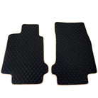 Black Stitched Leather Floor Mats for Maserati GranCabrio MC (2013-2019) | Beige Trim - AutoWin