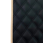 Black Stitched Leather Floor Mats for Maserati GranTurismo MC Stradale (2011-2015) | Beige Trim - AutoWin