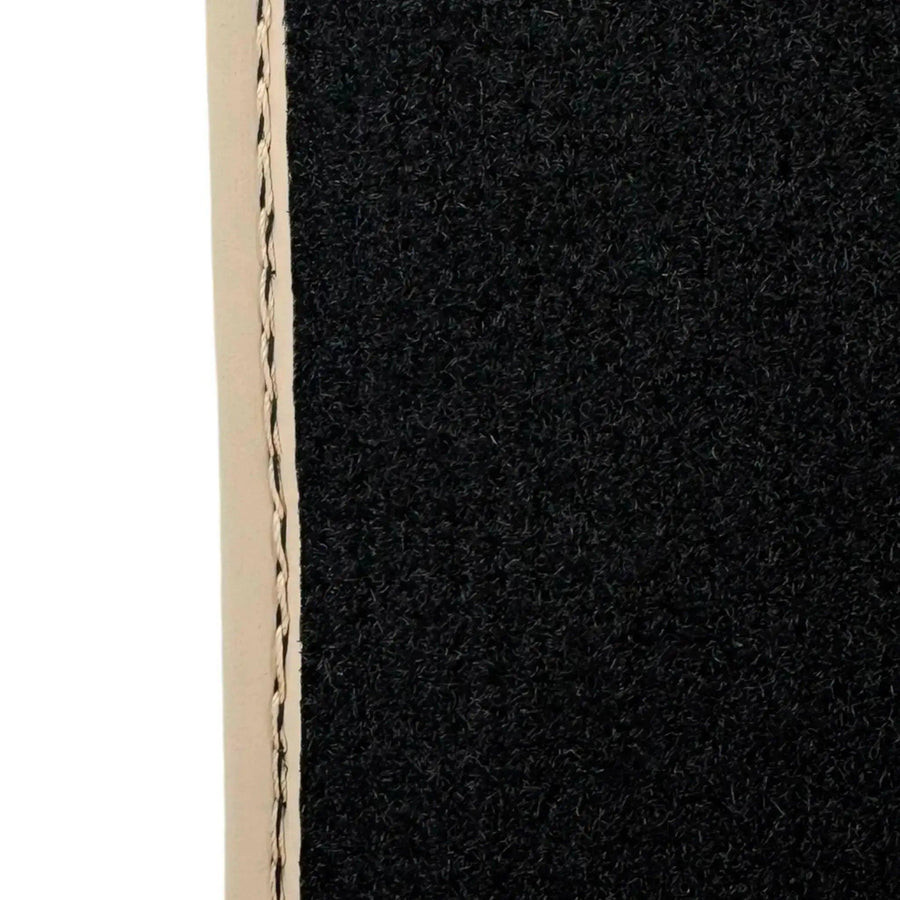 Black Stitched Leather Floor Mats for Maserati GranTurismo Sport (2012-2019) | Beige Trim - AutoWin