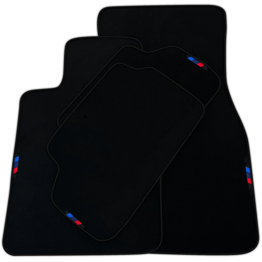 Black Floor Mats For BMW 1 Series F70 with German Flag | Various Trim Colors