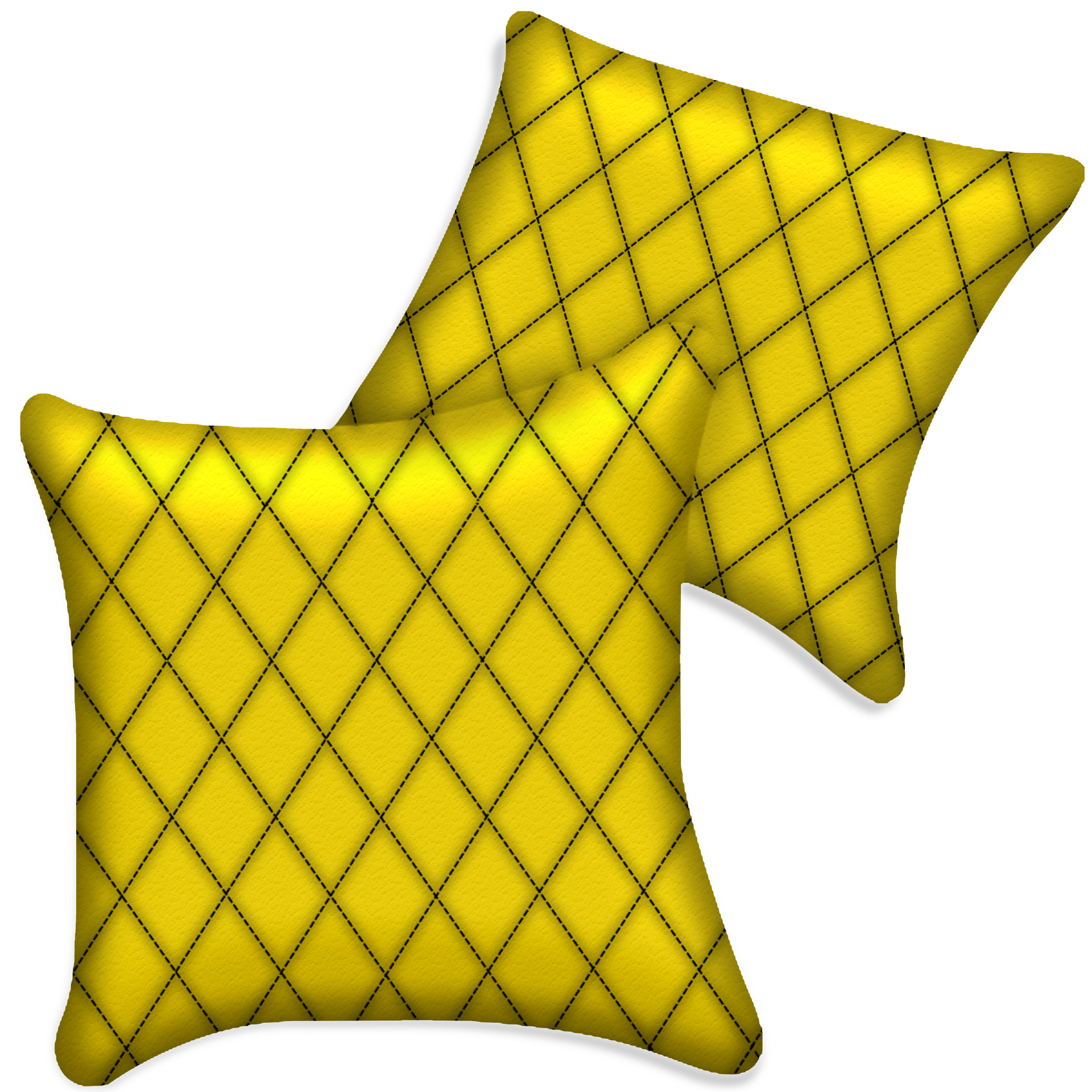 Customizable Yellow Leather Pillows Set of 2 for All Vehicles | Single Diamond Pattern