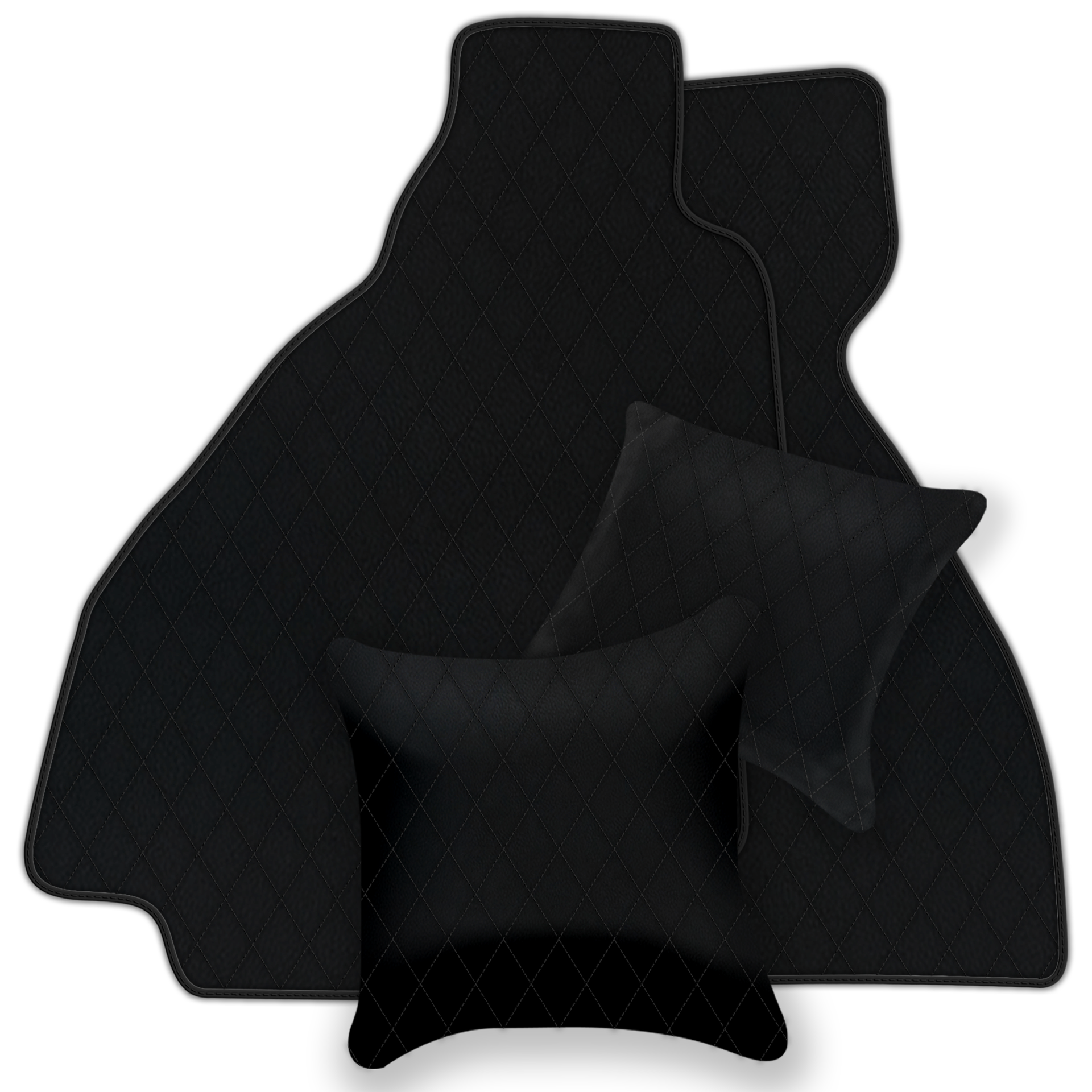 Premium Black Leather Floor Mats for Ferrari Enzo (2002-2004)