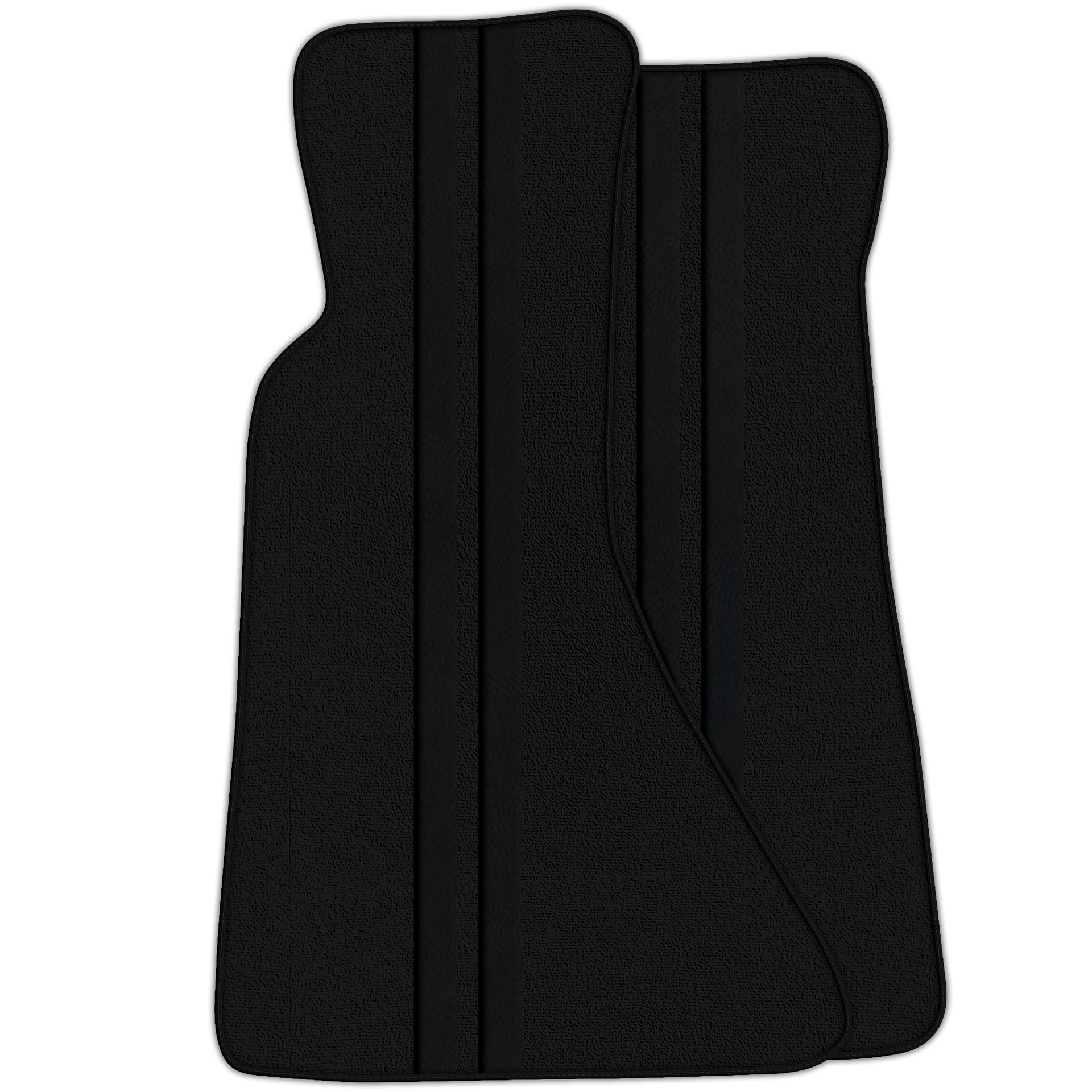Black Floor Mats with Leather Line for Chevrolet Corvette C4 (1984-1996) - Various Colors