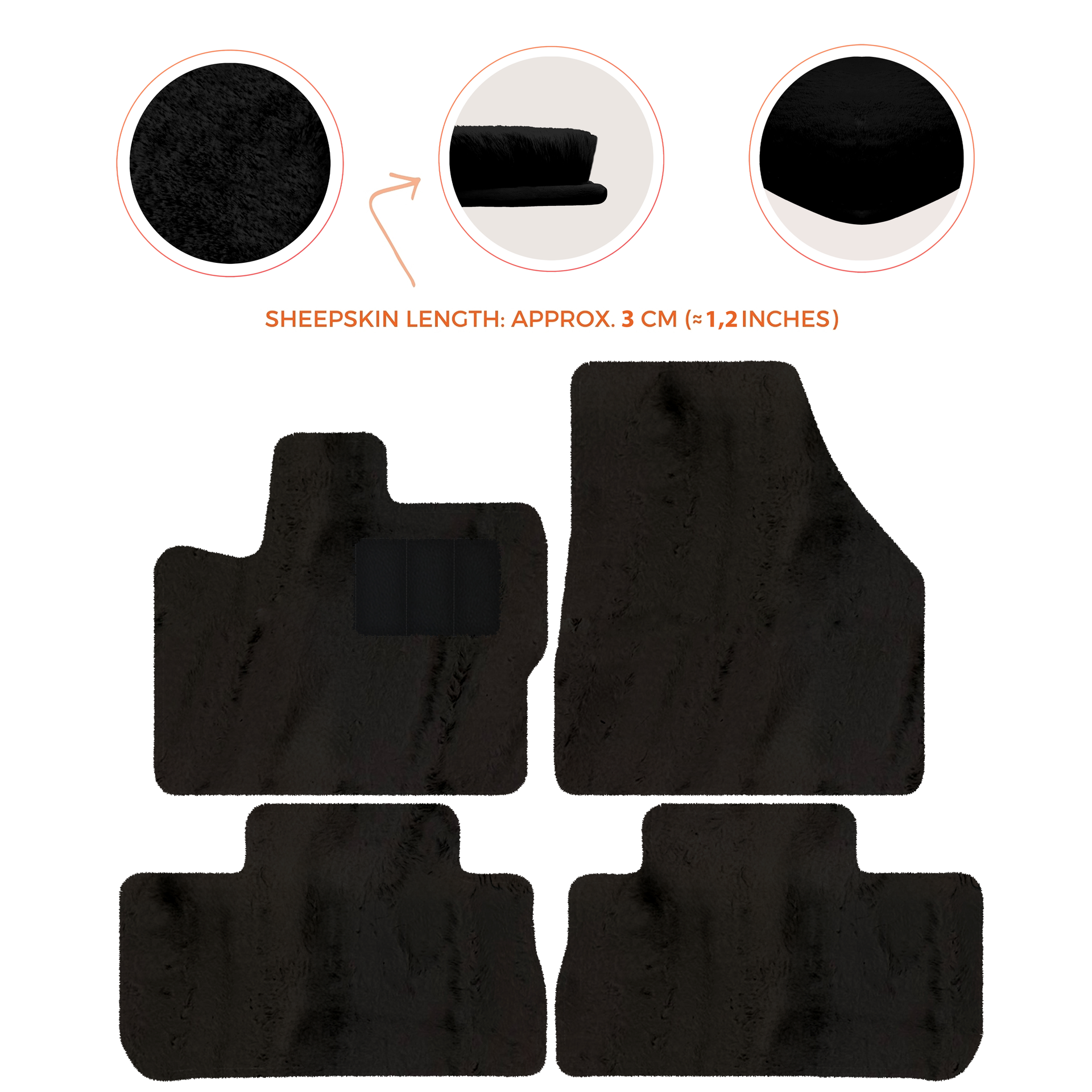 Premium Sheepskin Floor Mats for 2003-2007 Land Rover Freelander
