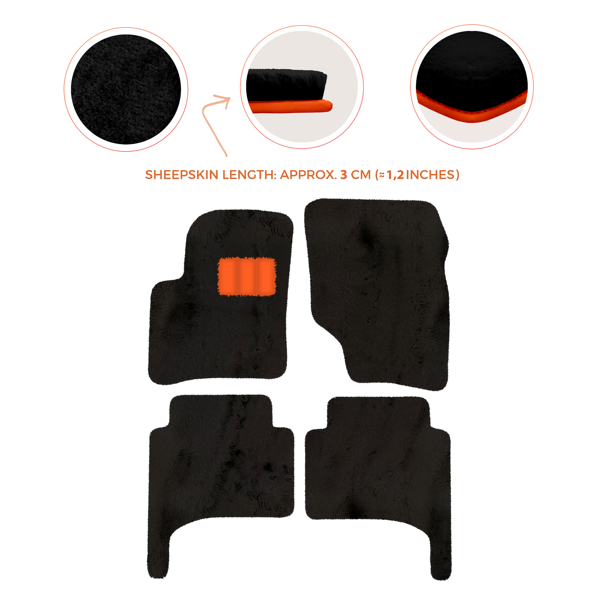 Premium Quality Sheepskin Floor Mats for Porsche 550 (1953-1956)