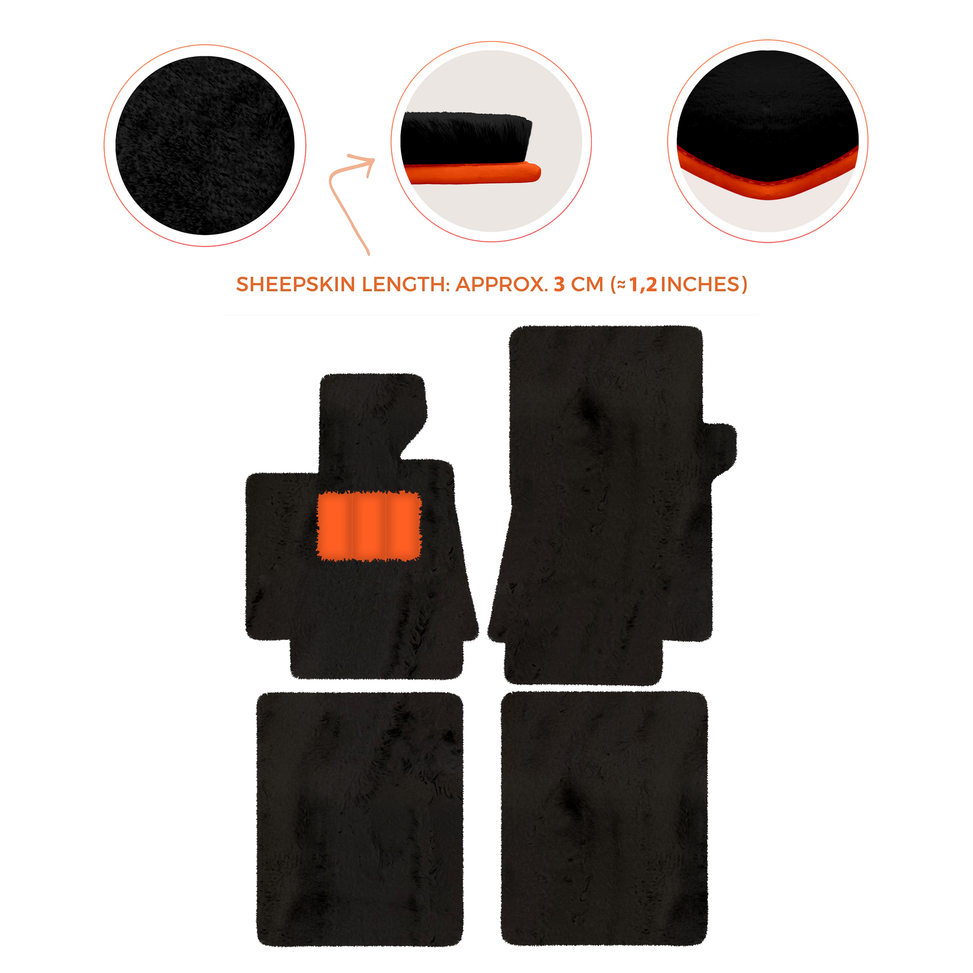 Luxurious Premium Sheepskin Floor Mats for Bentley Arnage (1998-2009)