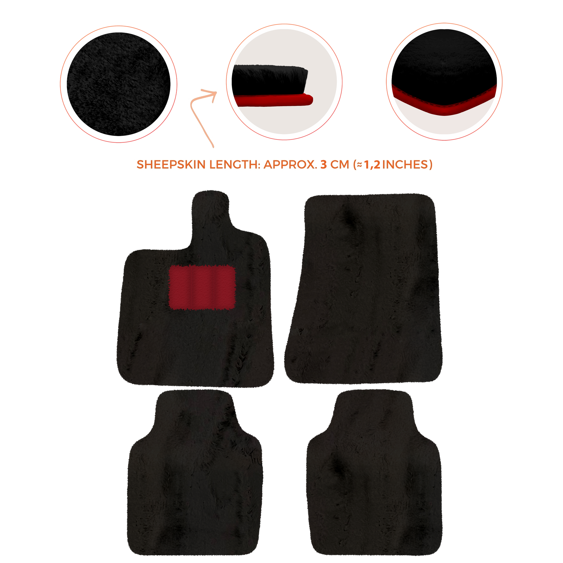 Premium Luxury Sheepskin Floor Mats for Ferrari Roma (2021-2024)