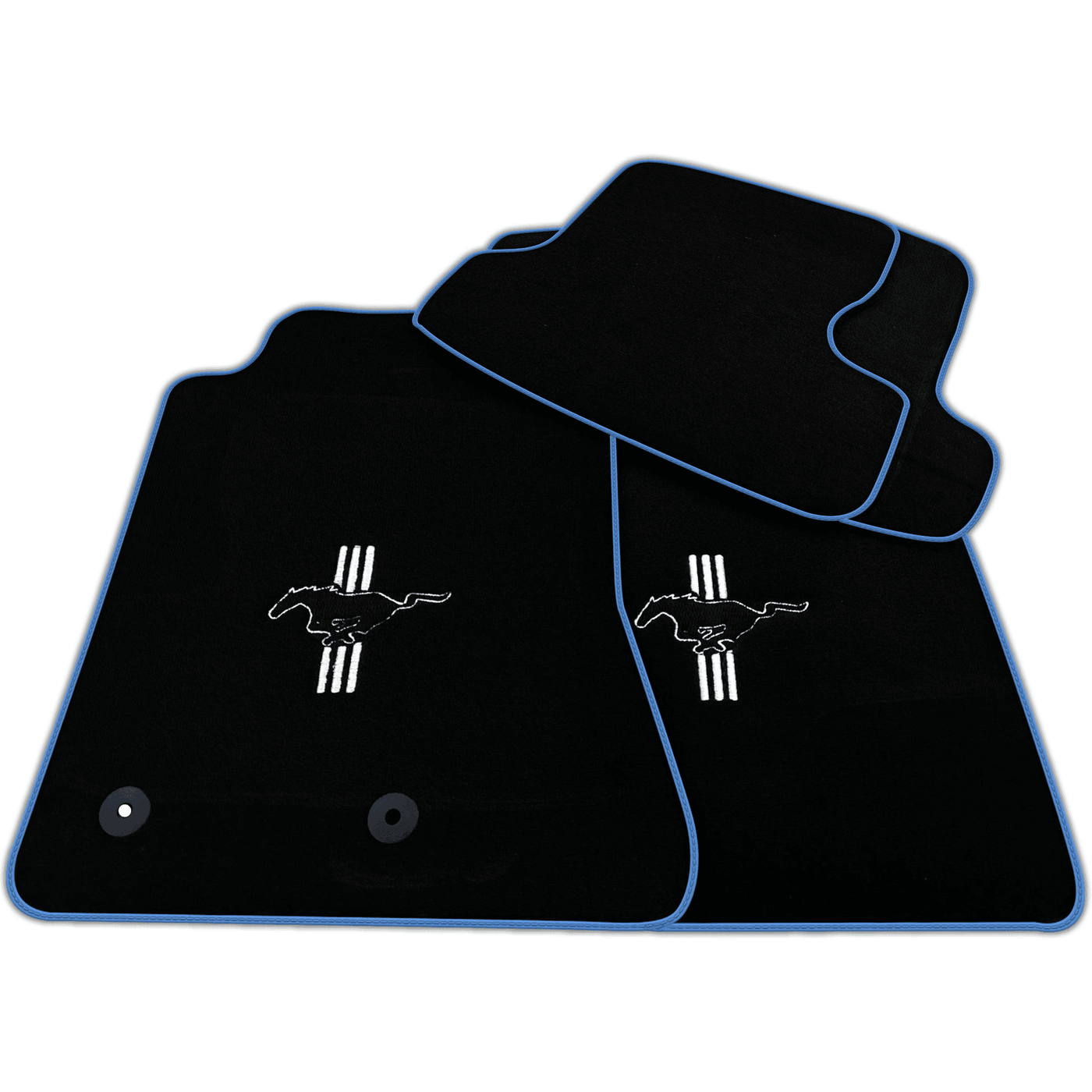Black Floor Mats for Ford Mustang GT500 Shelby (2015-2021) with Pony | Various Trim Colors