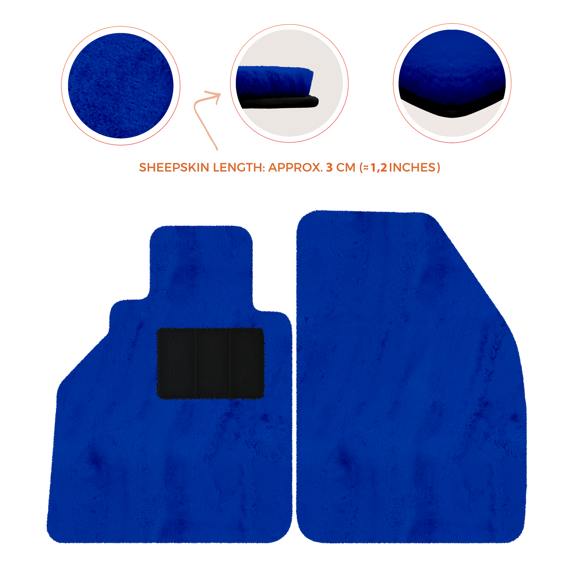 Dark Blue Floor Mats for Porsche 986 Boxster (1996-2004) with Leather - AutoWin