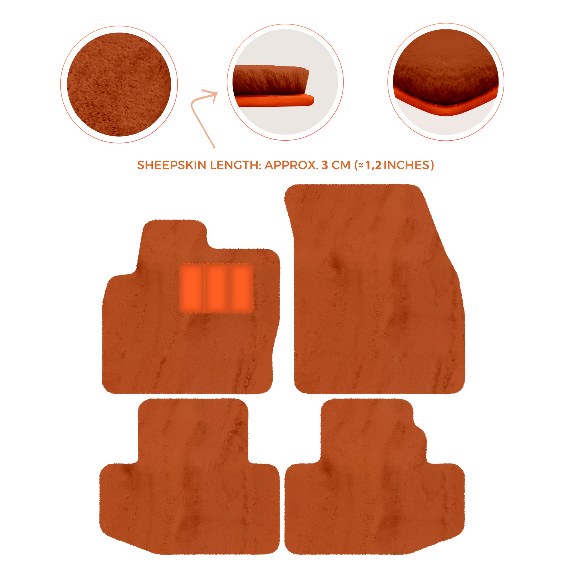 Luxury Sheepskin Floor Mats for Range Rover Sport L460 (2022-2024)