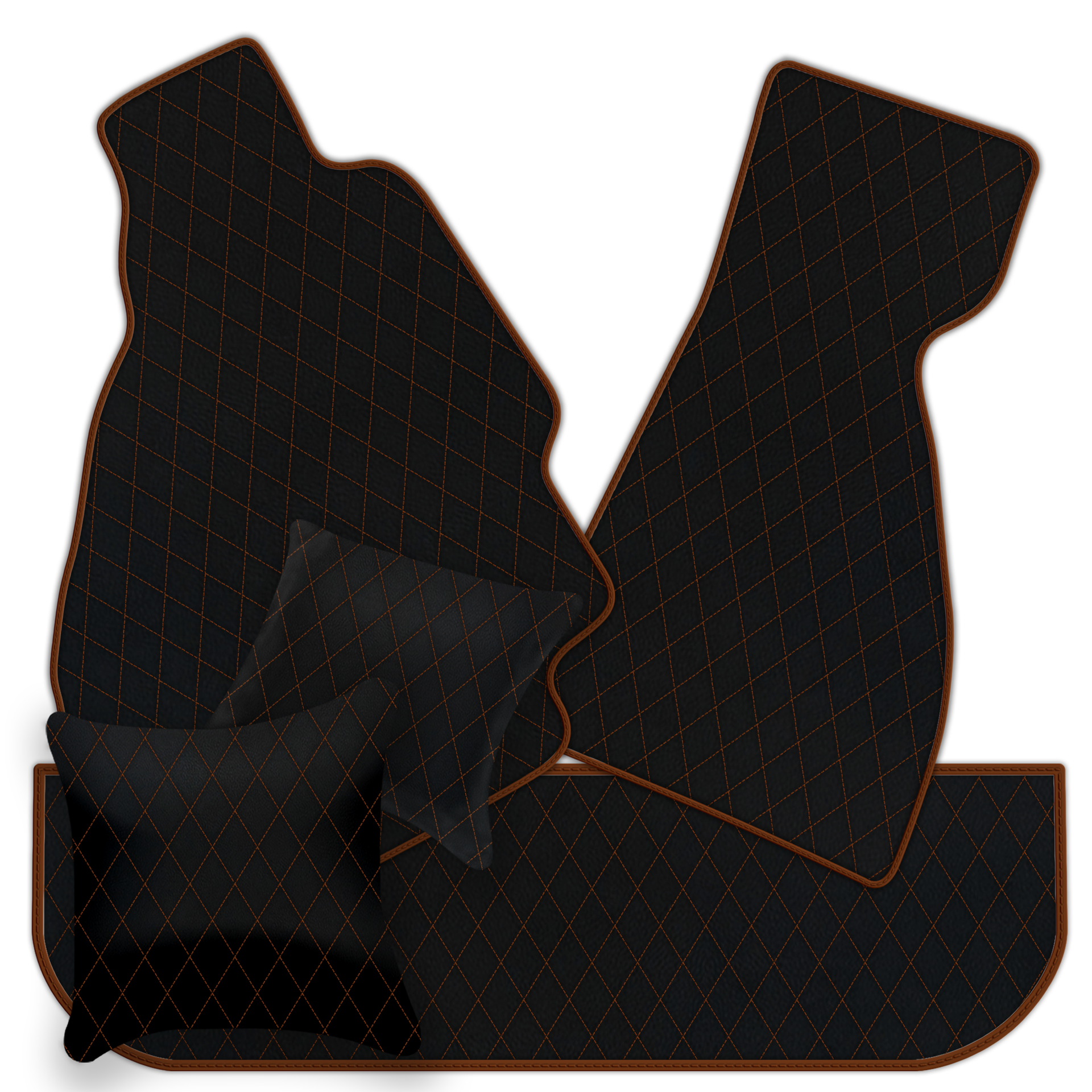 Premium Black Leather Floor Mats for Ferrari Enzo (2002-2004)