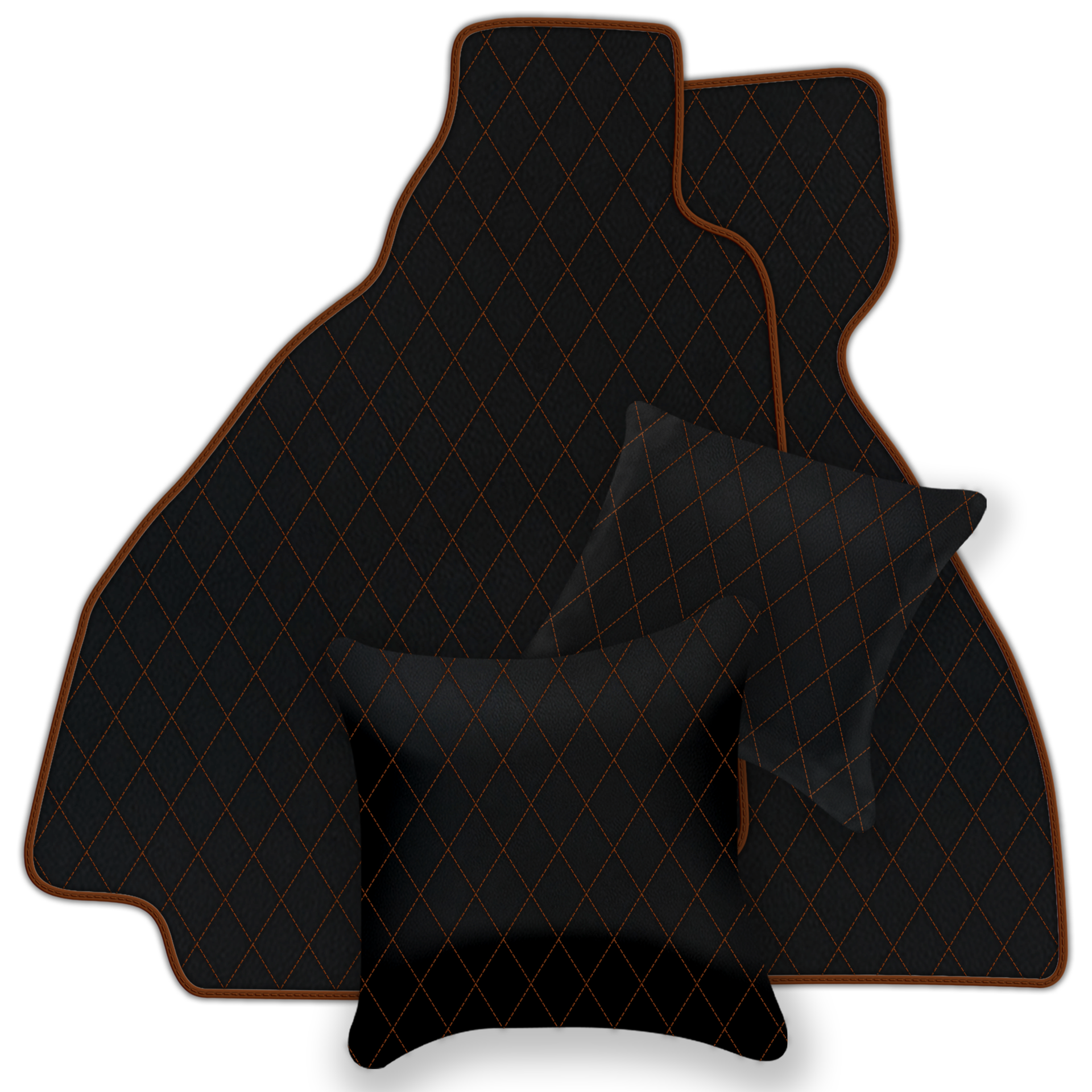 Premium Black Leather Floor Mats for Ferrari Enzo (2002-2004)