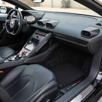 Tapis de voiture noir sur mesure pour Lamborghini Huracan en cuir carbone