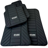 Black Leather Floor Mats for Rolls Royce Shadow (1965-1977) ER56 Design - AutoWin