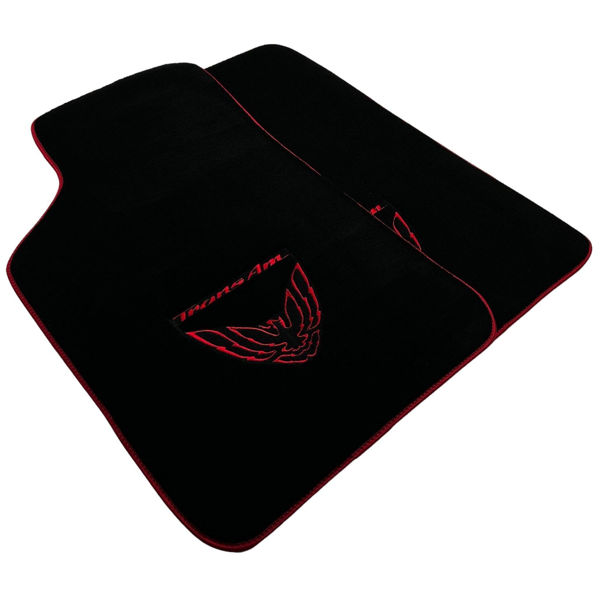 Black Floor Mats Red Trim for Pontiac FireBird (1970-1981) Trans Am - AutoWin