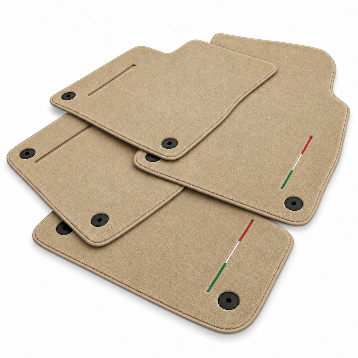 Black Floor Mats for Lamborghini Urus with Brown Leather
