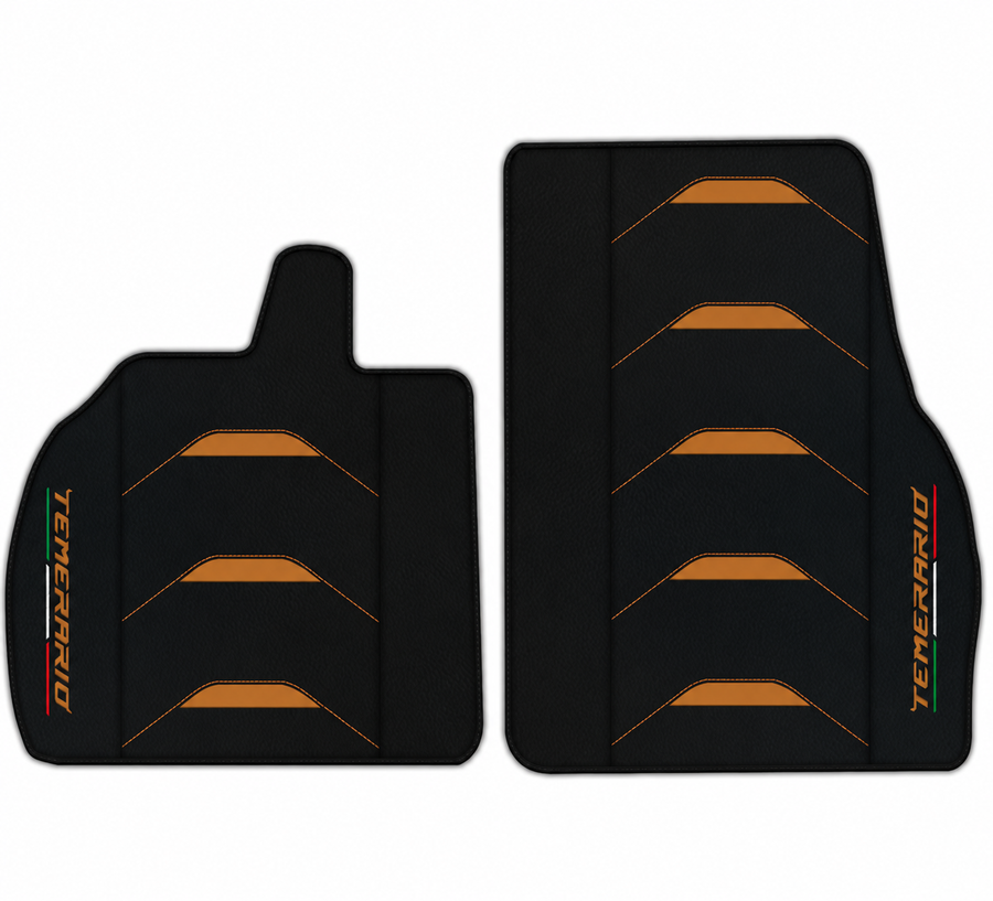 Orange Edition Leder-Fußmatten für Lamborghini Temerario (2025-2026)