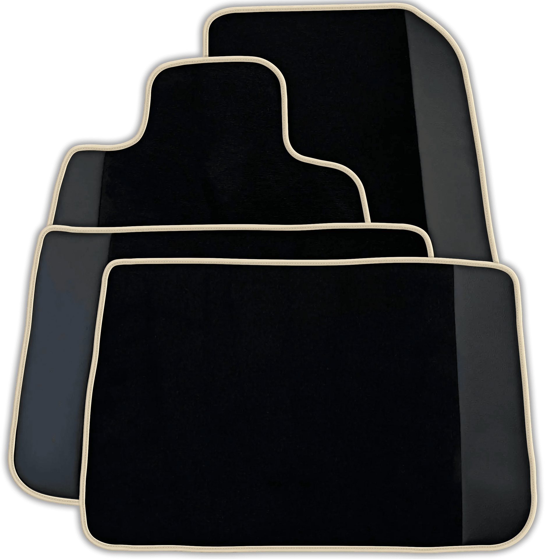 Custom Black Floor Mats for Rolls Royce Cullinan with Black Leather