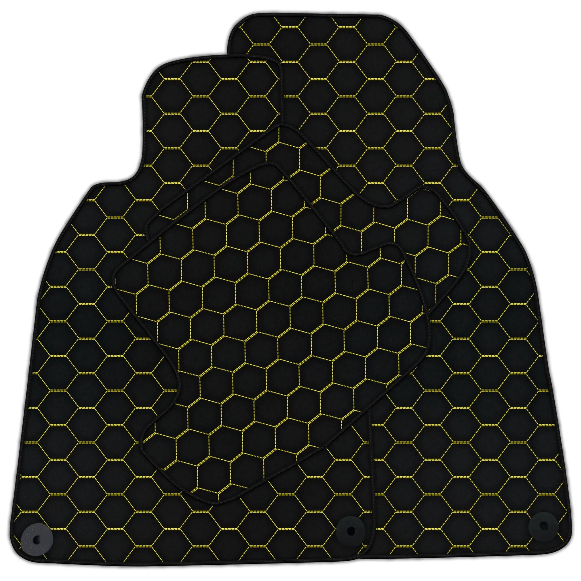 Customizable Porsche 911 - 992 Leather Floor Mats | Hex Pattern Luxury