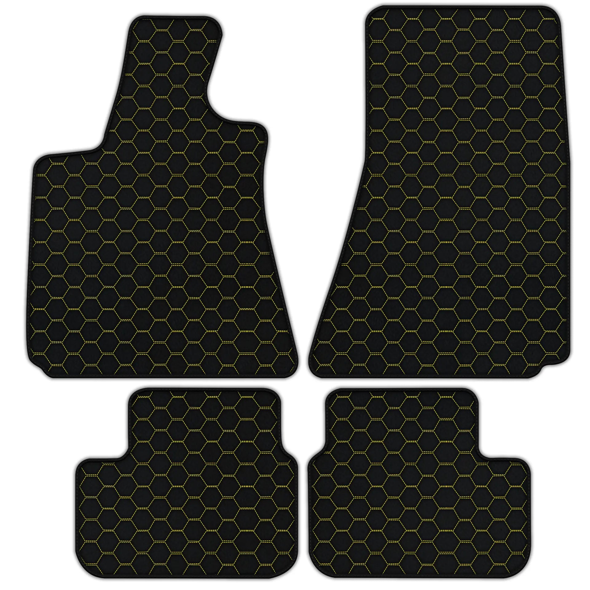 Customizable Leather Floor Mats with Symmetrical Hex Pattern for Maserati Ghibli (2013-2022)