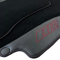 Black Floor Mats for Mercedes Benz C-Class W205 Sedan with Carbon Fiber | AutoWin Edition - AutoWin