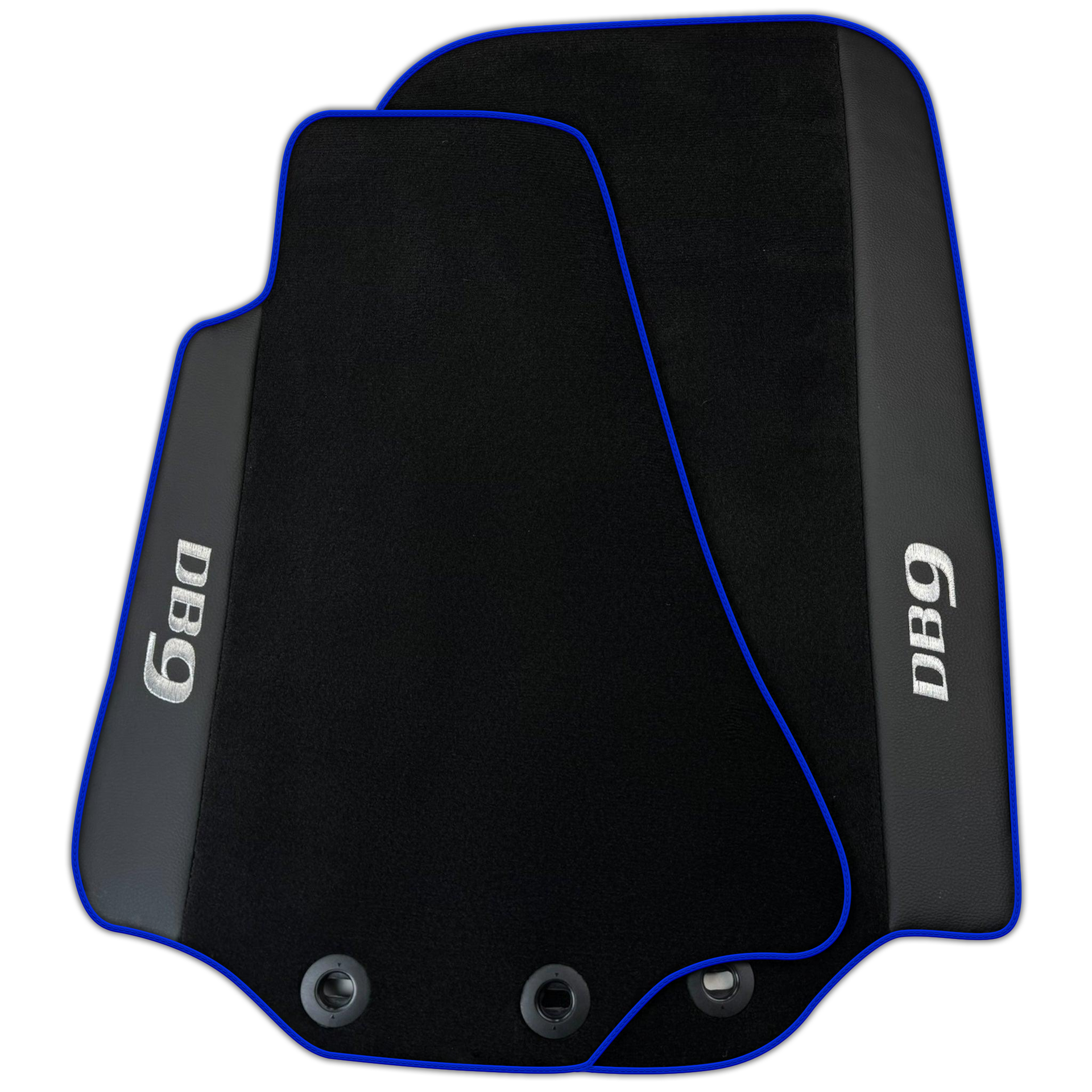 Black Floor Mats for Aston Martin DB9 (2004-2016) with Leather