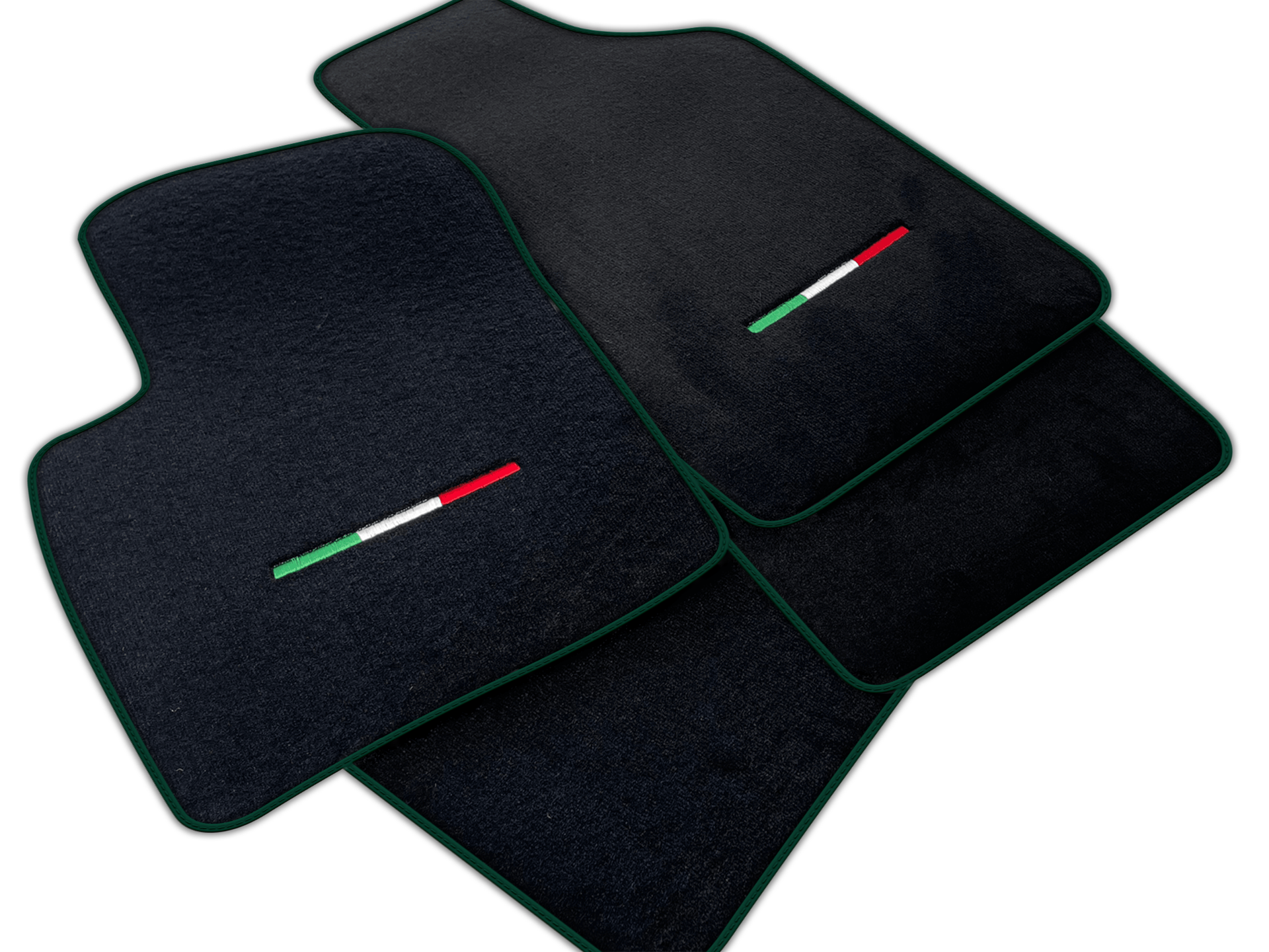 Italian Edition Black Floor Mats for Fiat 500 (2013-2015)